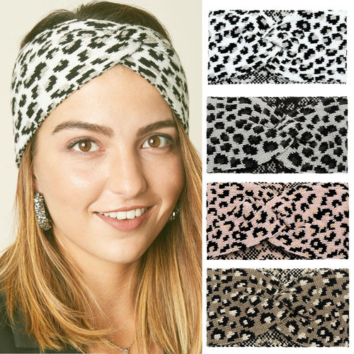 YEHWANG • Damen Stirnband mit Leopardenmuster