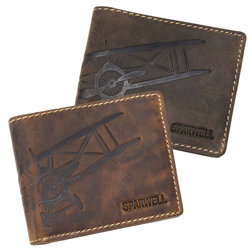 SPARWELL • Herren Geldbörse aus Leder mit RFID-Schutz